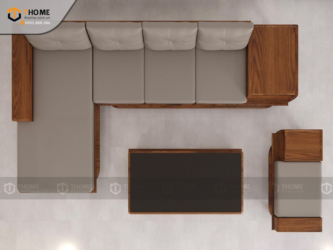 Sofa Venco chân vặn màu óc chó SFĐ-18SN