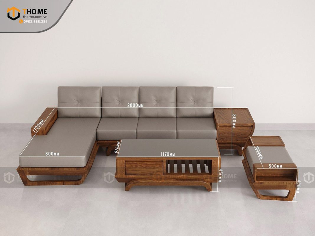 Sofa Venco chân vặn màu óc chó SFĐ-18SN