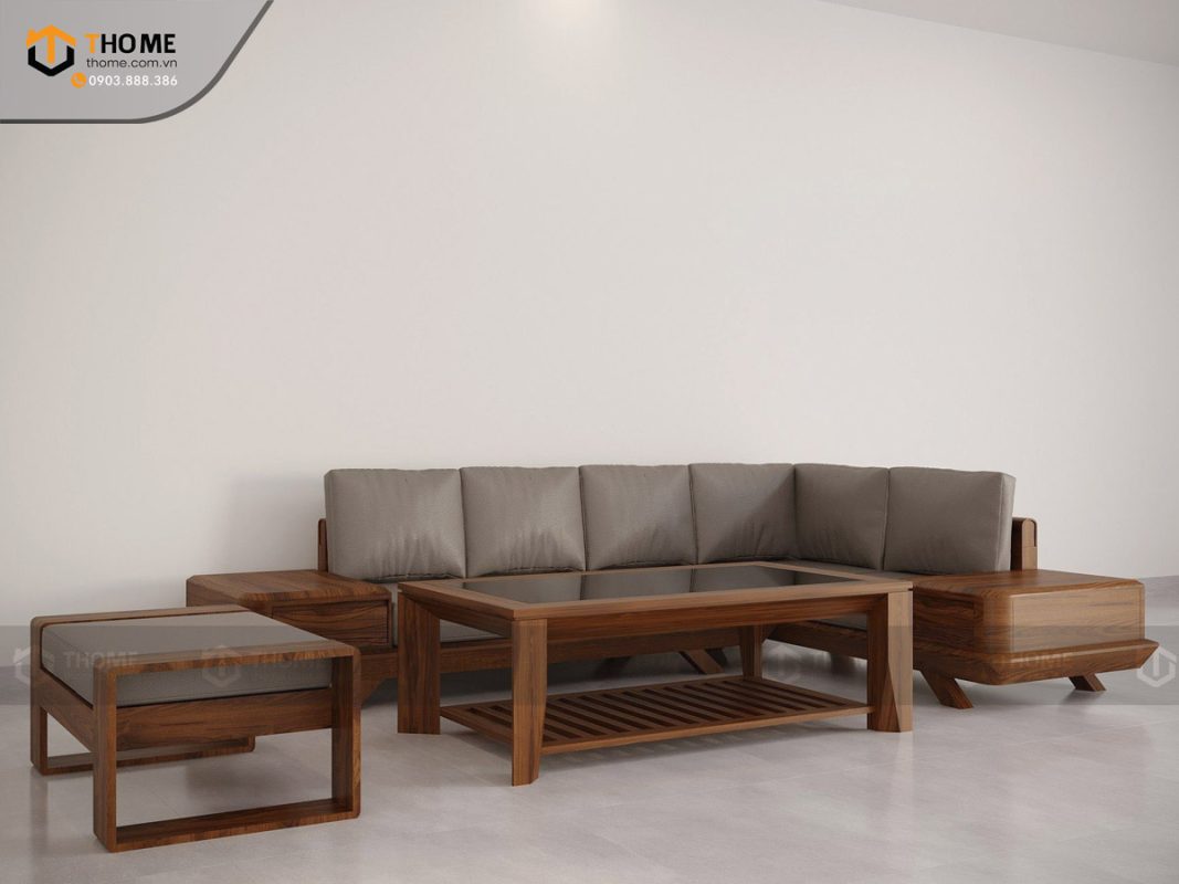 Sofa DW chân vuông màu óc chó SFĐ-20SN