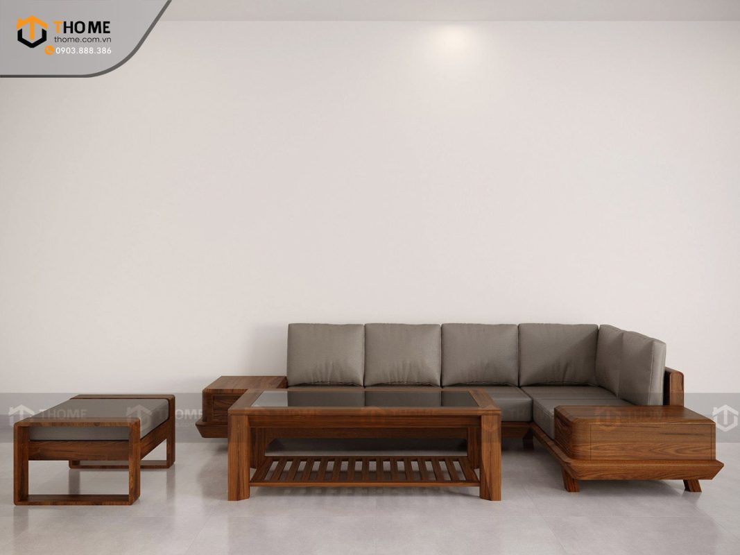 Sofa DW chân vuông màu óc chó SFĐ-20SN