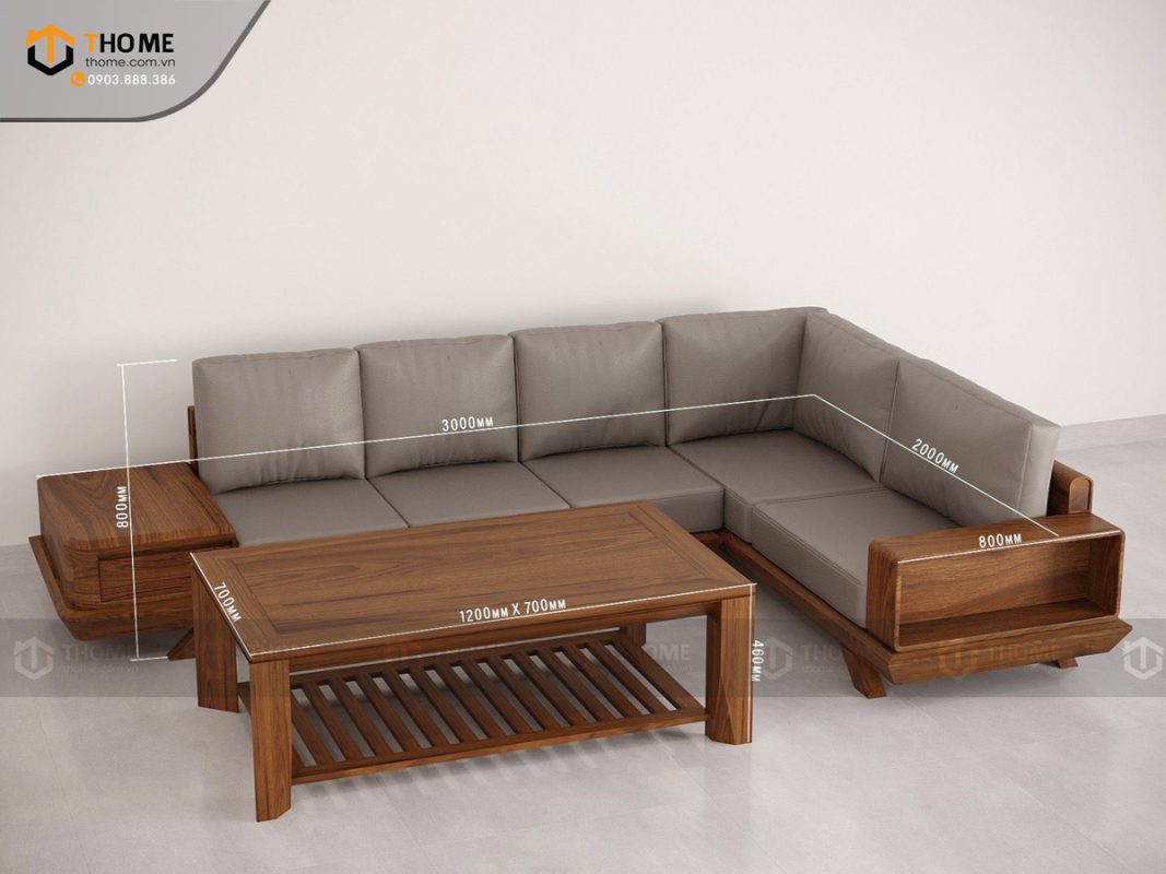 Sofa DW chân vuông màu óc chó SFĐ-20SN