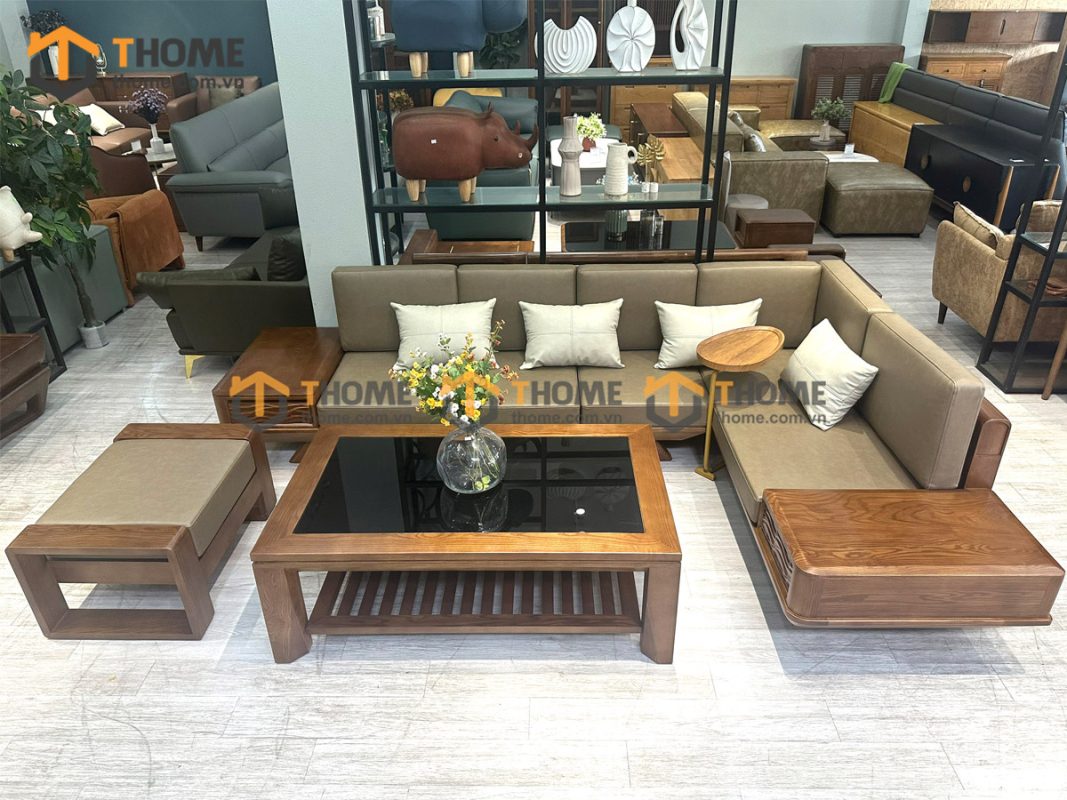 Sofa DW chân vuông màu óc chó SFĐ-20SN