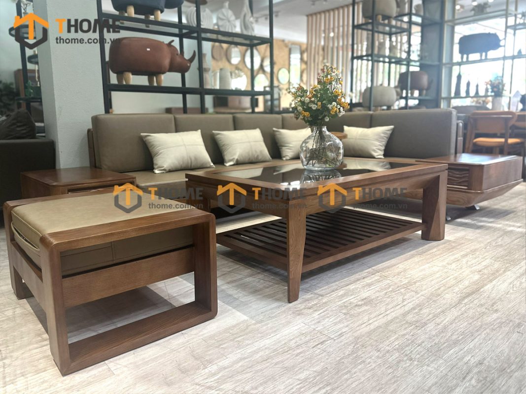 Sofa DW chân vuông màu óc chó SFĐ-20SN