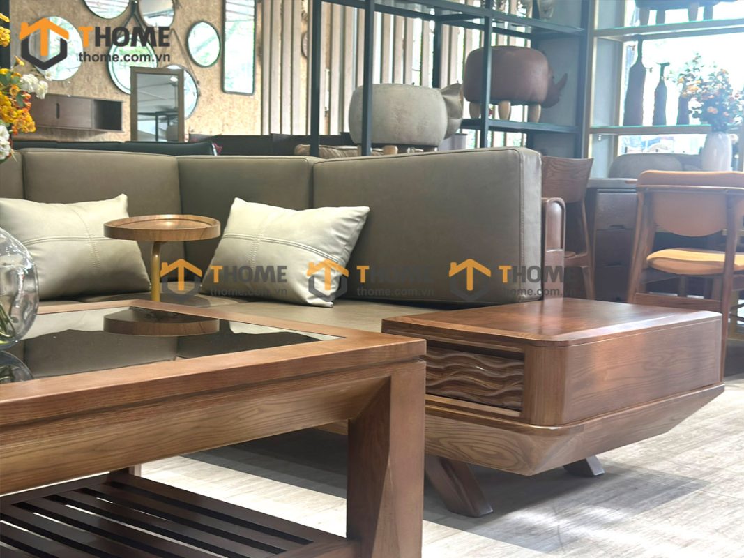 Sofa DW chân vuông màu óc chó SFĐ-20SN