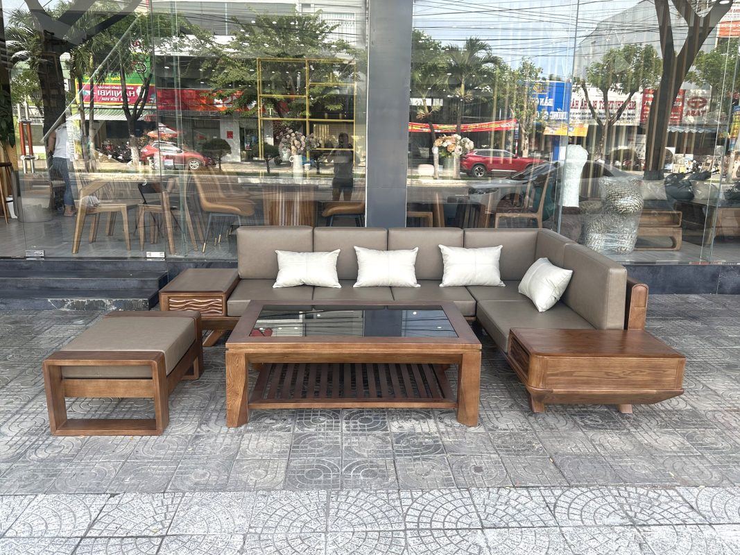 Sofa DW chân vuông màu óc chó SFĐ-20SN