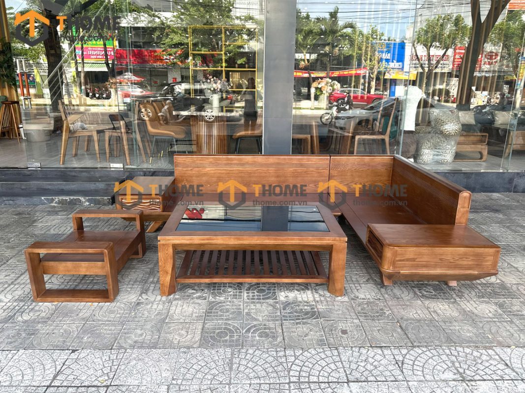 Sofa DW chân vuông màu óc chó SFĐ-20SN