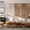 Sofa DW Gỗ Sồi Tự Nhiên Chân Vuông Màu Óc Chó SFĐ-20SN