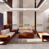 Sofa Gỗ Sồi Tự Nhiên Michael Kors Chân Xoắn Màu Óc Chó SFĐ-02SN