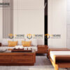 Sofa Gỗ Sồi Tự Nhiên Michael Kors Chân Xoắn Màu Óc Chó SFĐ-02SN