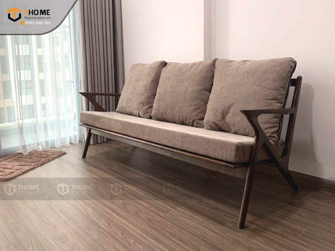 Sofa Chữ Z Gỗ Sồi Tự Nhiên Màu Óc Chó 1.8m SFN-14SN