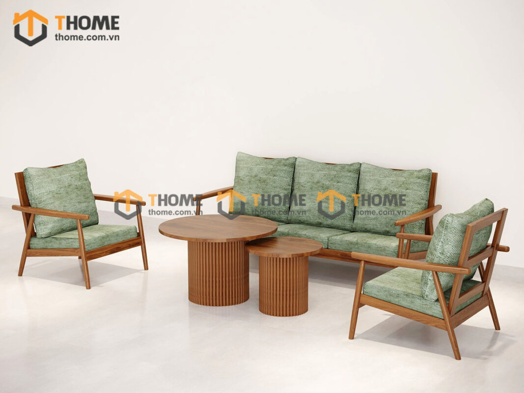 Sofa Cogo Gỗ Sồi Tự Nhiên Màu Óc Chó 1.8m SFN-08SN