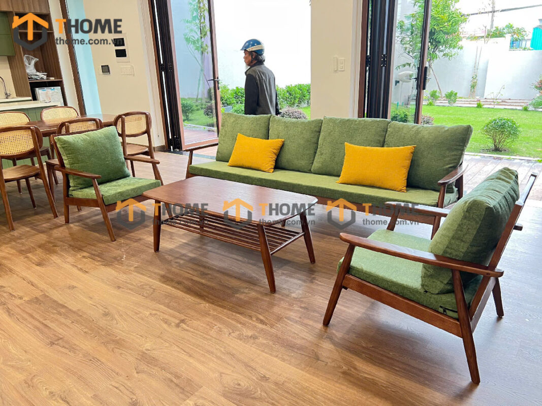 Sofa Cogo Gỗ Sồi Tự Nhiên Màu Óc Chó 1.8m SFN-08SN