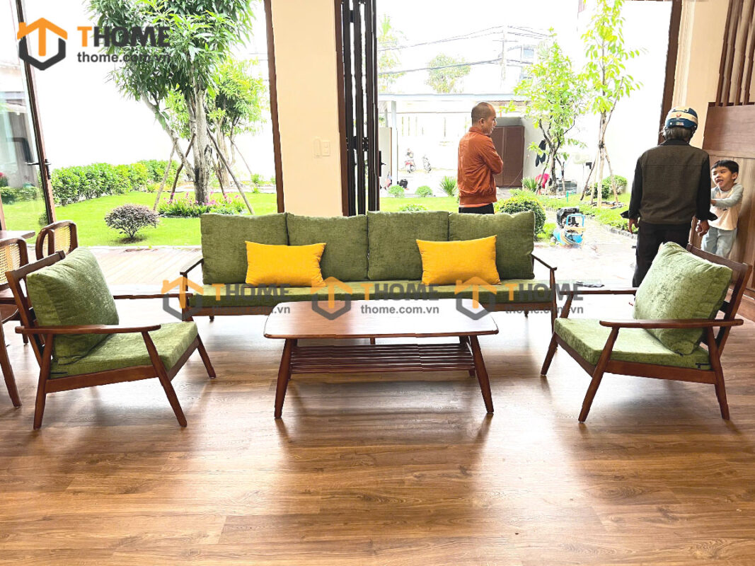 Sofa Cogo Gỗ Sồi Tự Nhiên Màu Óc Chó 1.8m SFN-08SN
