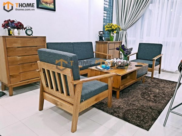 Sofa Como tay nhỏ màu tự nhiên 1.85m SFT-10SM