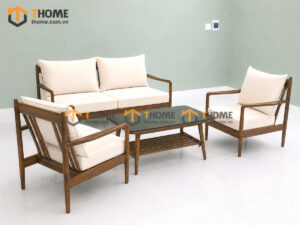 Sofa Daisy Gỗ Sồi Tự Nhiên Màu Óc Chó 1.8m SFT-17SN