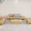 Sofa Michael Kors đối chân xoắn màu tự nhiên SFĐ-01SN
