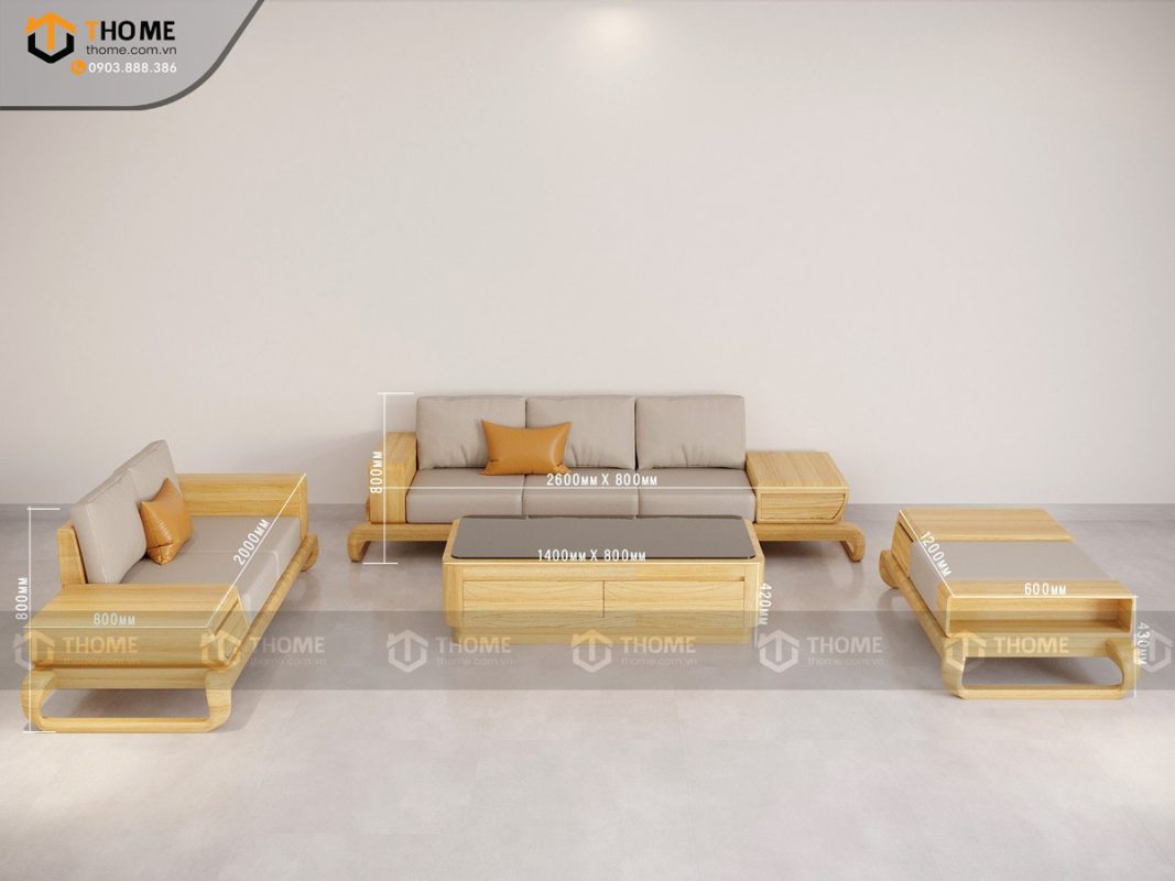 Sofa Michael Kors đối chân xoắn màu tự nhiên SFĐ-01SN