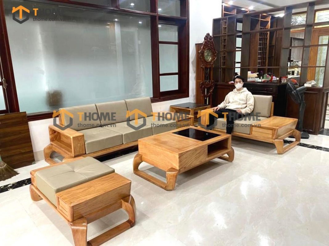 Sofa Michael Kors đối chân xoắn màu tự nhiên SFĐ-01SN