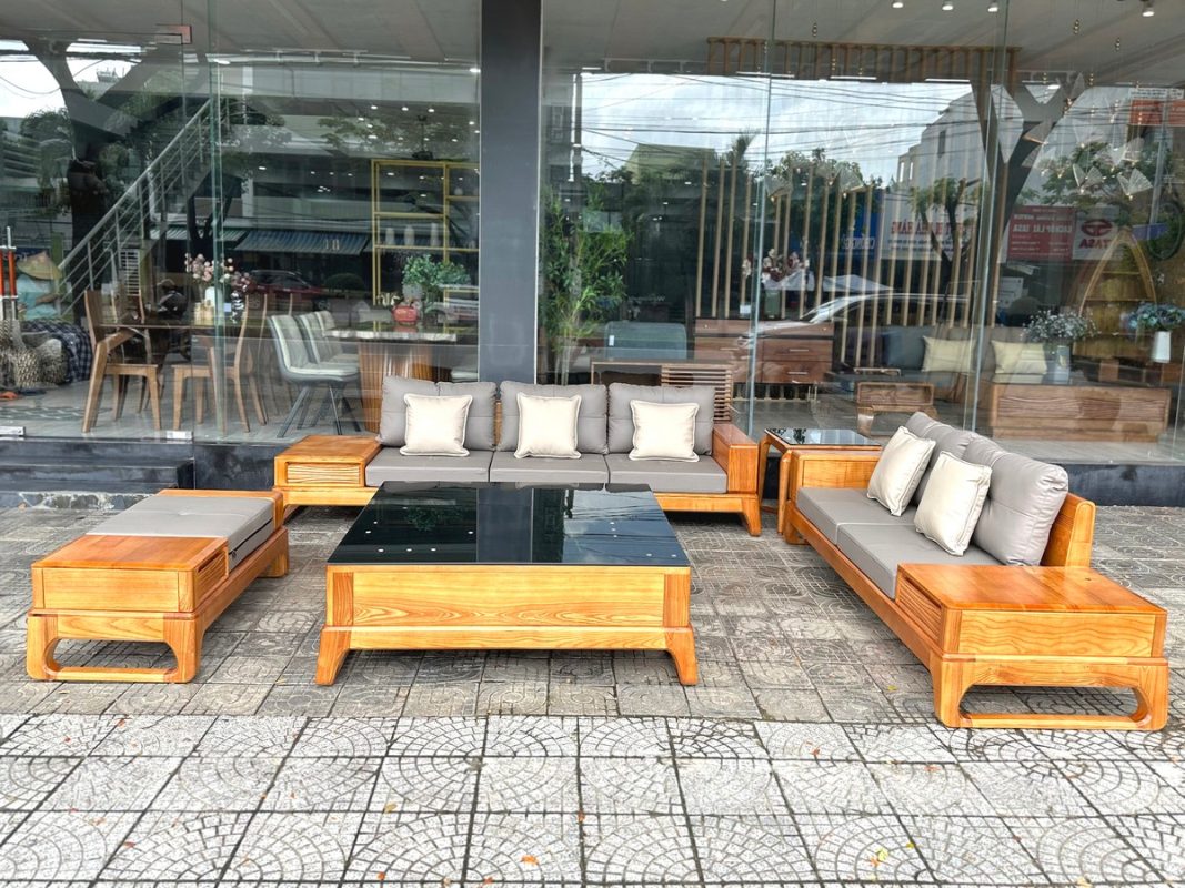 Sofa đối Bulova chân vuông màu tự nhiên SFĐ-03SN