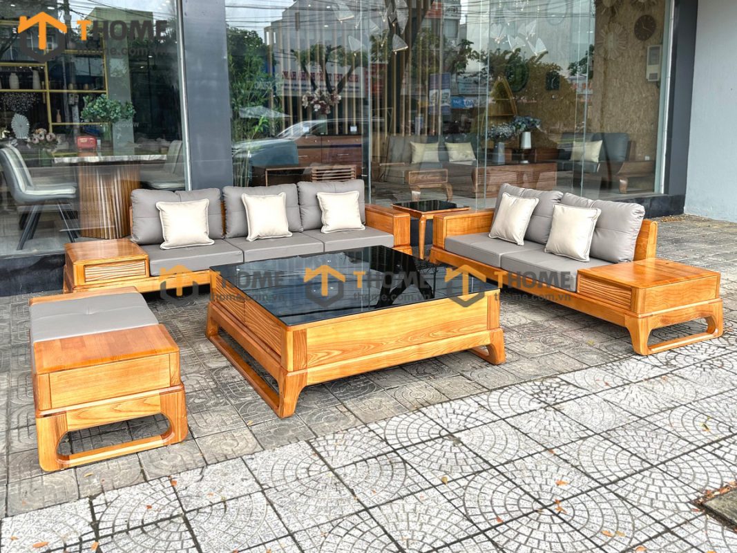 Sofa đối Bulova chân vuông màu tự nhiên SFĐ-03SN