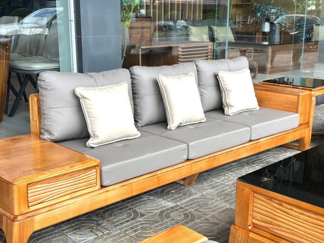 Sofa đối Bulova chân vuông màu tự nhiên SFĐ-03SN