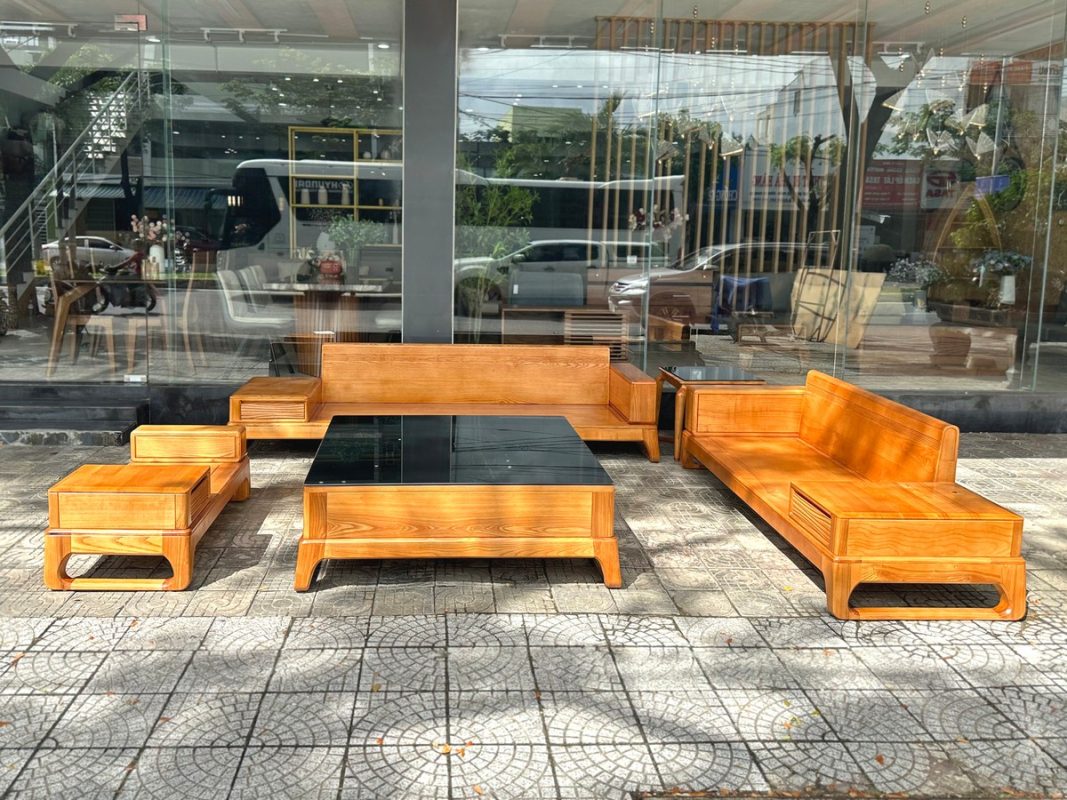 Sofa đối Bulova chân vuông màu tự nhiên SFĐ-03SN