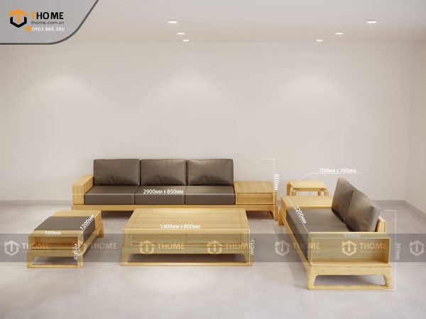 Sofa đối Bulova chân vuông màu tự nhiên SFĐ-03SN