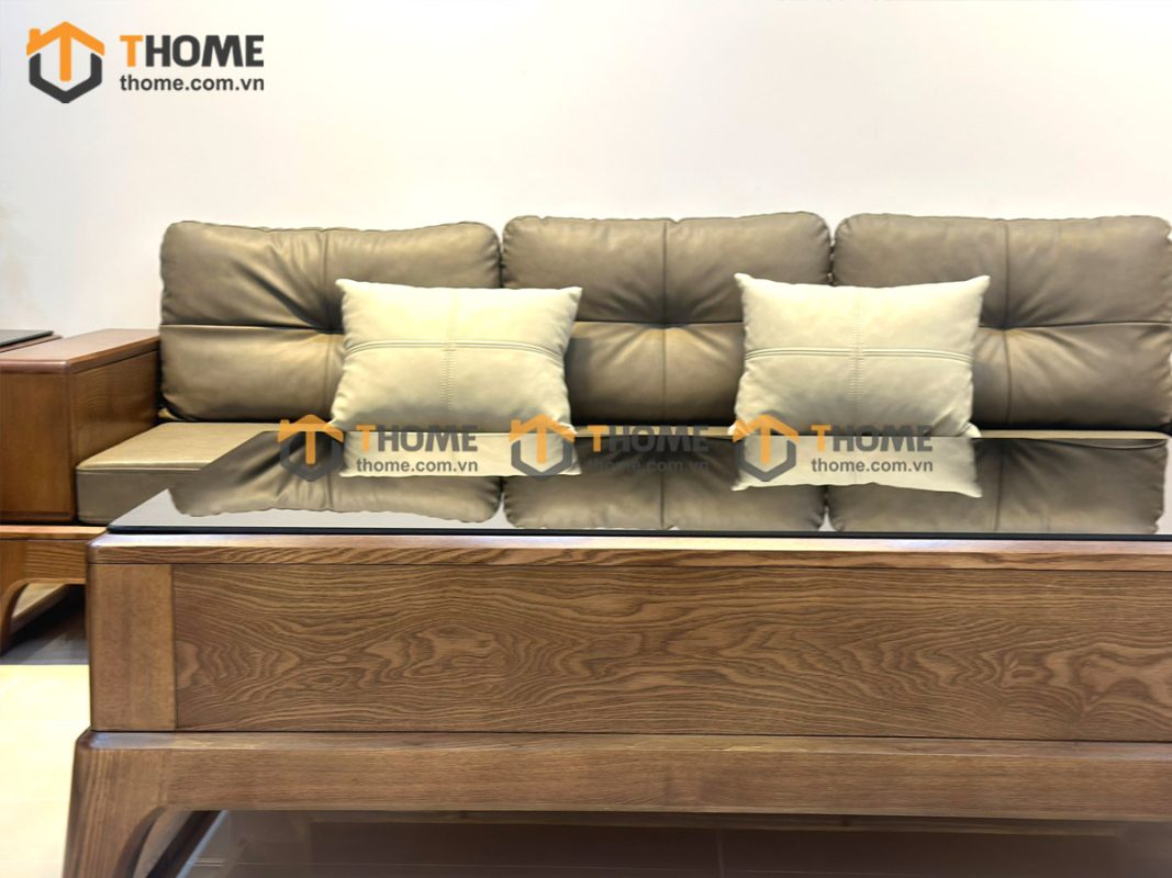 Sofa đối Bulova chân vuông màu óc chó SFĐ-04SN