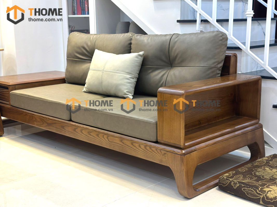 Sofa đối Bulova chân vuông màu óc chó SFĐ-04SN