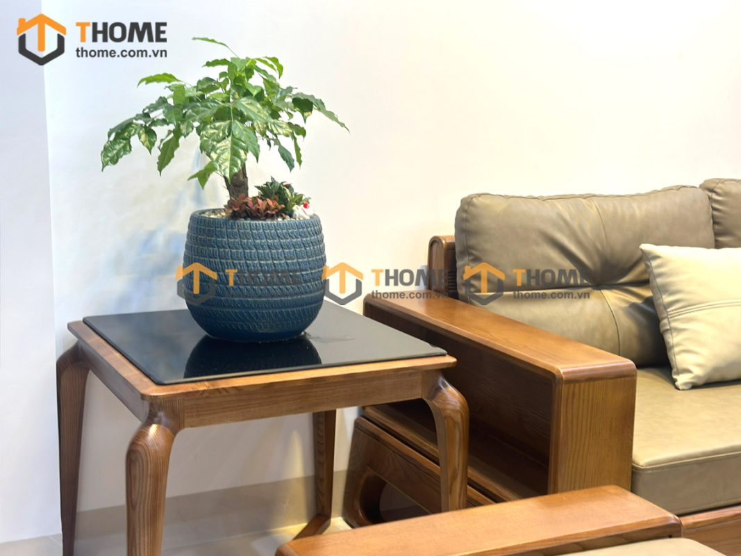 Sofa đối Bulova chân vuông màu óc chó SFĐ-04SN
