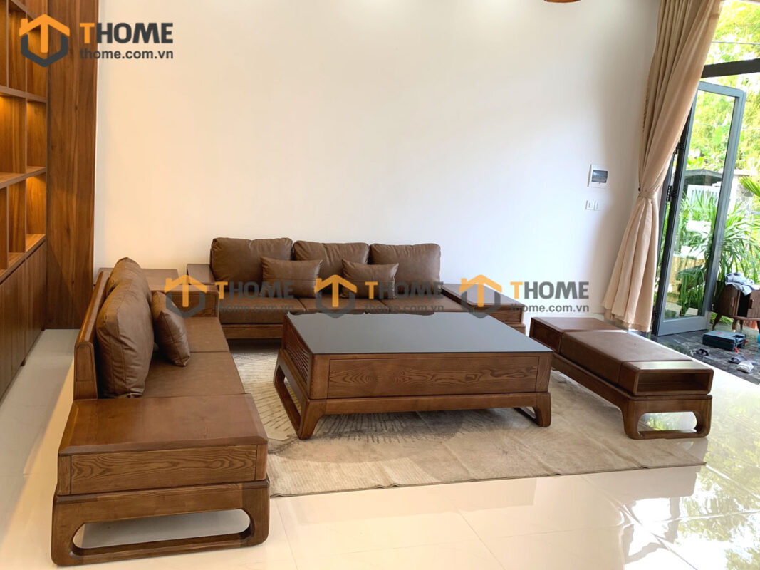 Sofa Đối Bulova Gỗ Sồi Tự Nhiên Chân Vuông Màu Óc Chó SFĐ-04SN