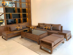 Sofa Đối Bulova Gỗ Sồi Tự Nhiên Chân Vuông Màu Óc Chó SFĐ-04SN