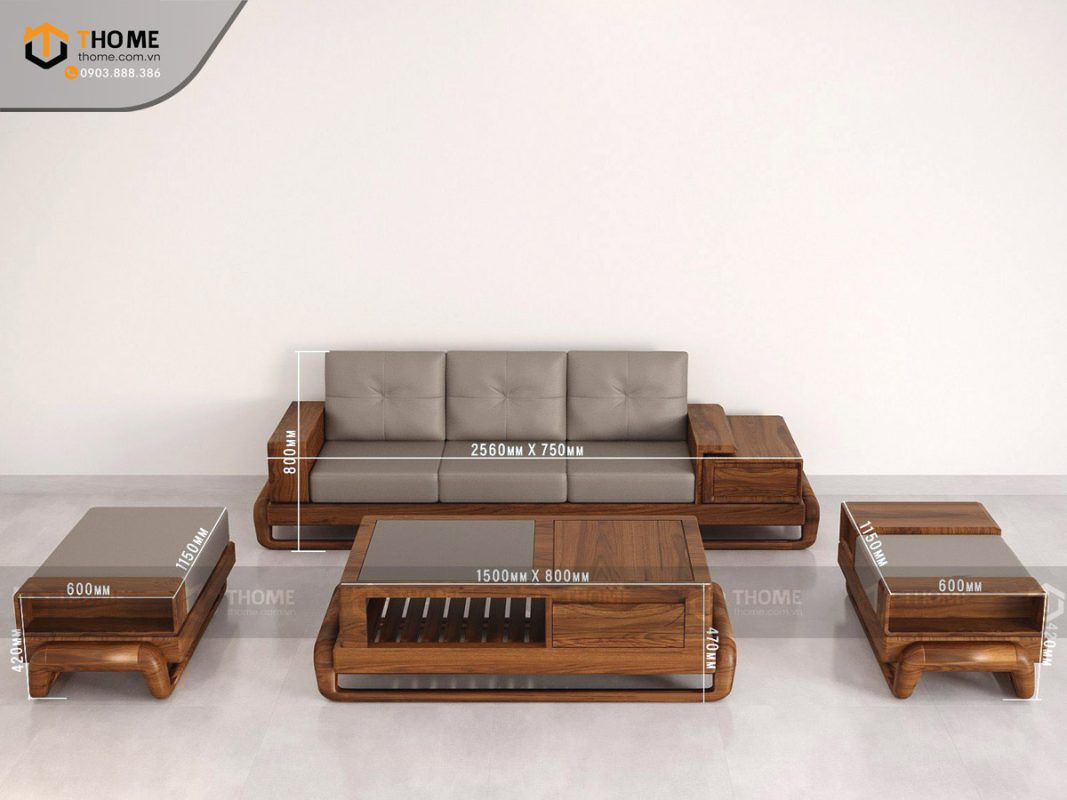 Sofa Baby-G chân đùi gà màu óc chó SFĐ-10SN