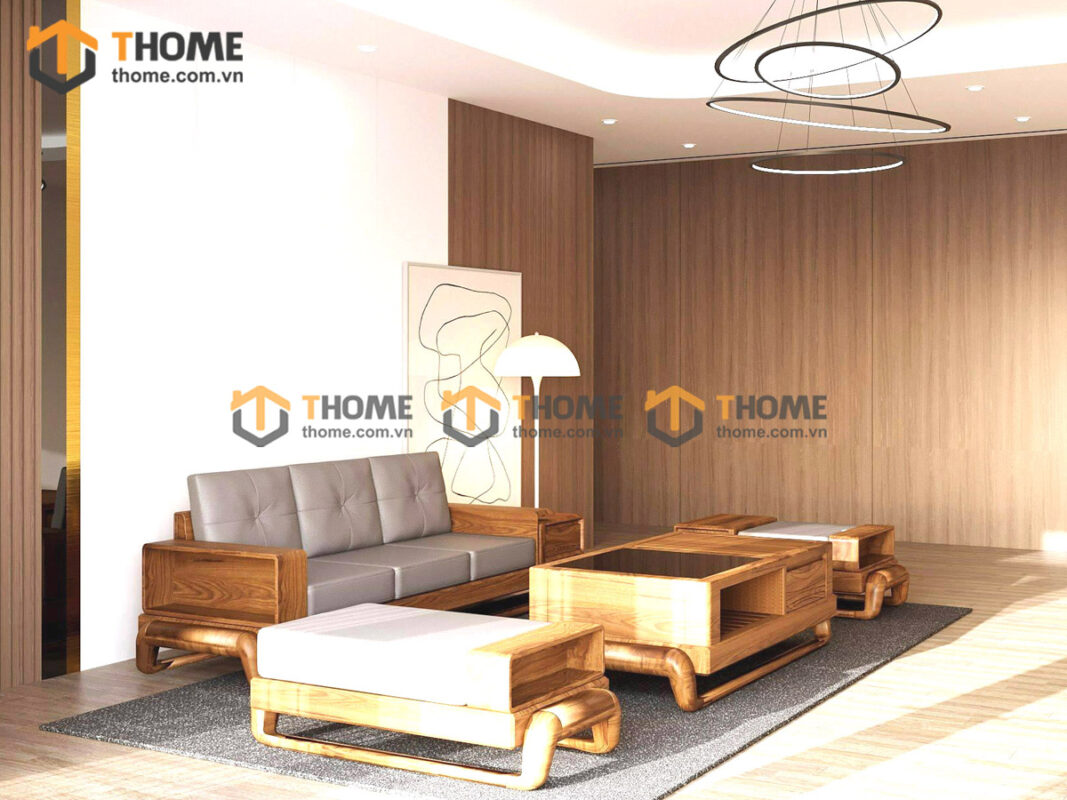 Sofa Baby-G Gỗ Sồi Tự Nhiên Chân Đùi Gà Màu Óc Chó SFĐ-10SN