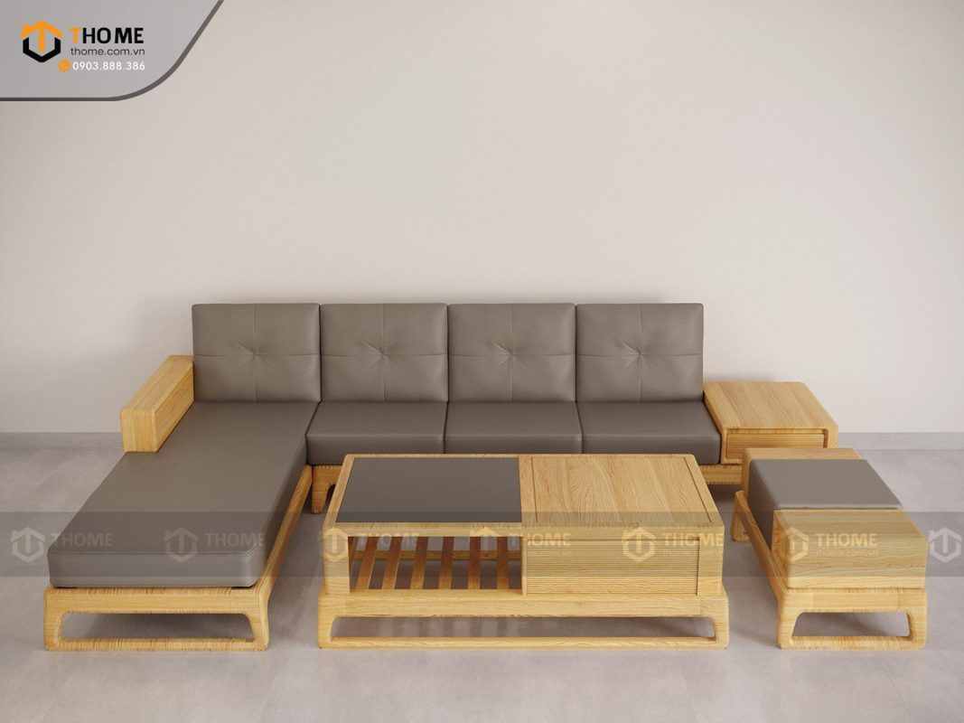 Sofa đối Bulova chân vuông màu tự nhiên SFĐ-05SN