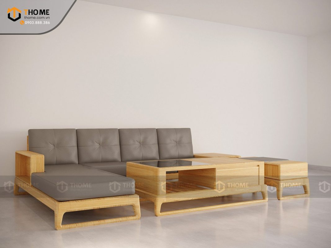 Sofa đối Bulova chân vuông màu tự nhiên SFĐ-05SN