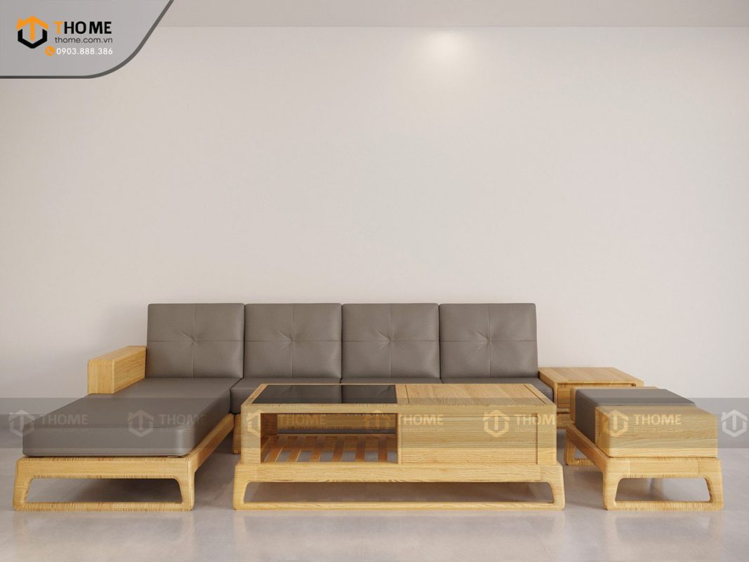 Sofa đối Bulova chân vuông màu tự nhiên SFĐ-05SN