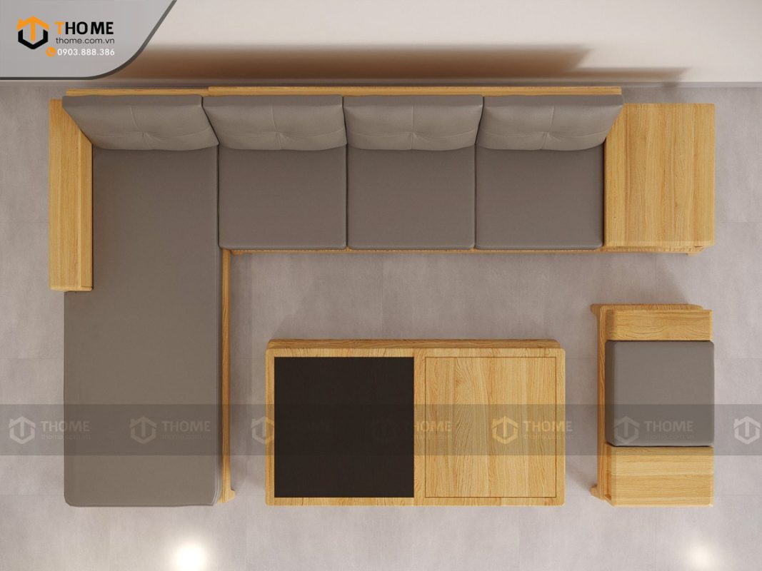 Sofa đối Bulova chân vuông màu tự nhiên SFĐ-05SN
