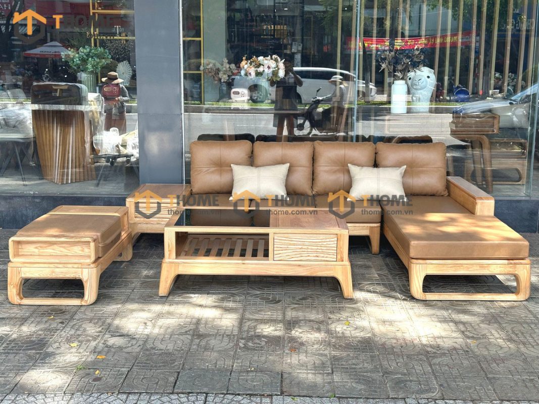 Sofa đối Bulova chân vuông màu tự nhiên SFĐ-05SN