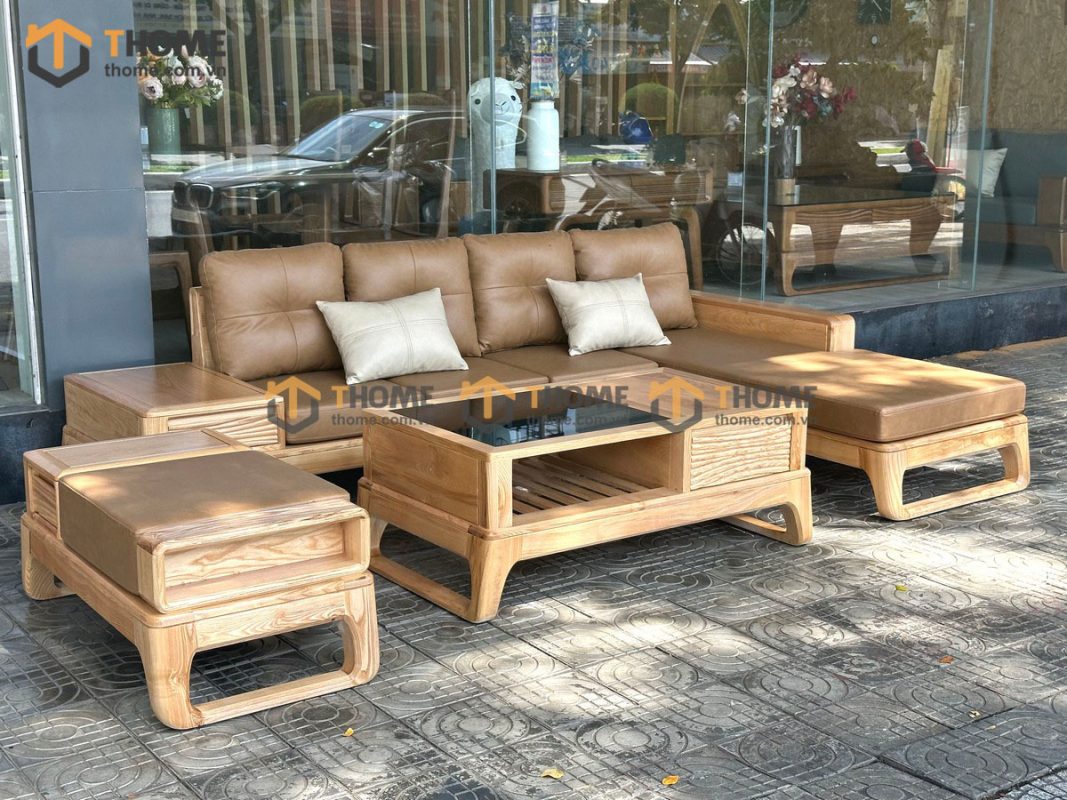 Sofa đối Bulova chân vuông màu tự nhiên SFĐ-05SN