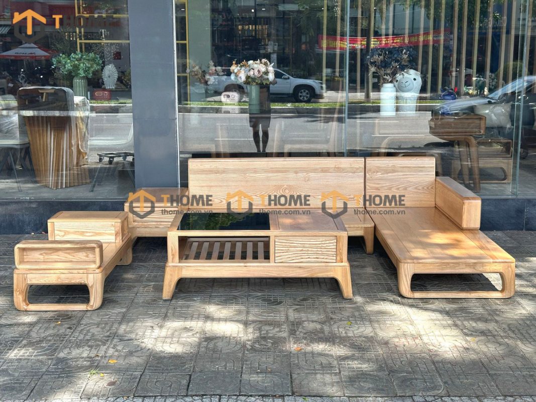 Sofa đối Bulova chân vuông màu tự nhiên SFĐ-05SN