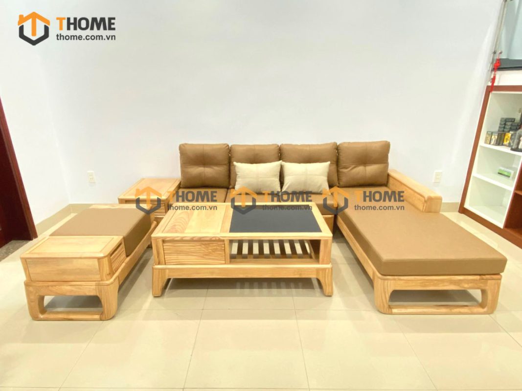 Sofa đối Bulova chân vuông màu tự nhiên SFĐ-05SN
