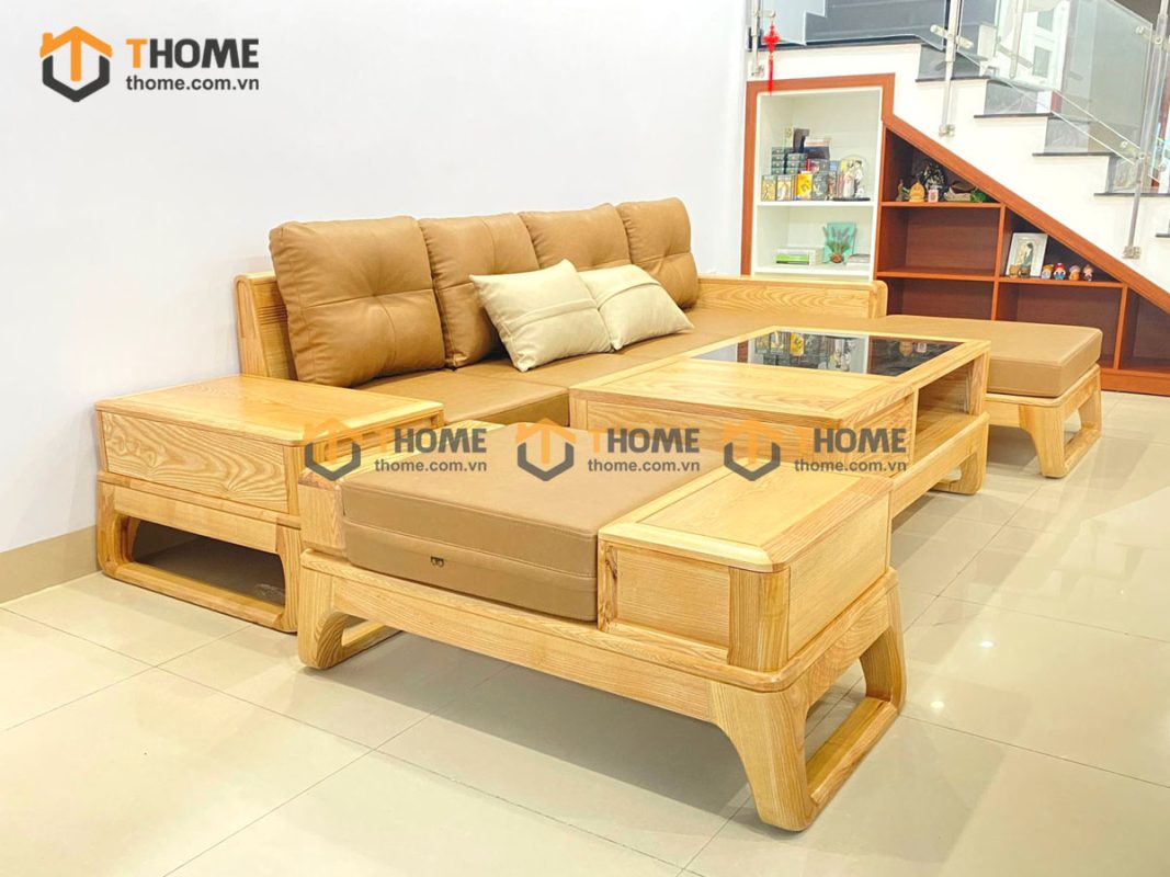 Sofa đối Bulova chân vuông màu tự nhiên SFĐ-05SN