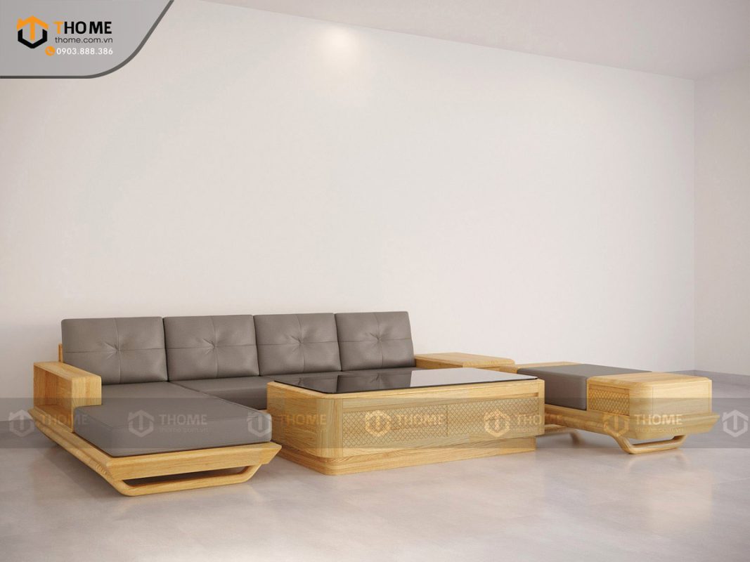 Sofa Hamilton góc chân chéo màu tự nhiên SFĐ-15SN
