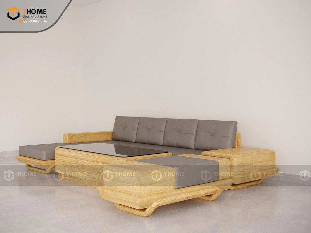 Sofa Hamilton góc chân chéo màu tự nhiên SFĐ-15SN