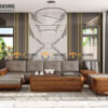Sofa Góc Hamilton Gỗ Sồi Tự Nhiên Chân Chéo Màu Óc Chó SFĐ-16SN