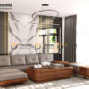 Sofa Góc Hamilton Gỗ Sồi Tự Nhiên Chân Chéo Màu Óc Chó SFĐ-16SN
