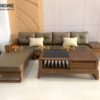 Sofa Góc Bulova Gỗ Sồi Tự Nhiên Chân Vuông Màu Óc Chó SFĐ-06SN