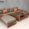 Sofa Góc Bulova Gỗ Sồi Tự Nhiên Chân Vuông Màu Óc Chó SFĐ-06SN