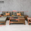 Sofa Góc Bulova Gỗ Sồi Tự Nhiên Chân Vuông Màu Óc Chó SFĐ-06SN